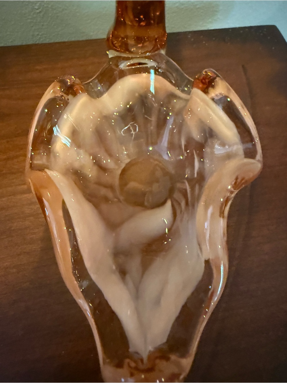Vintage Handblown Peach Glass Swan Decorative Dish - Unbranded - Picture 8 of 8